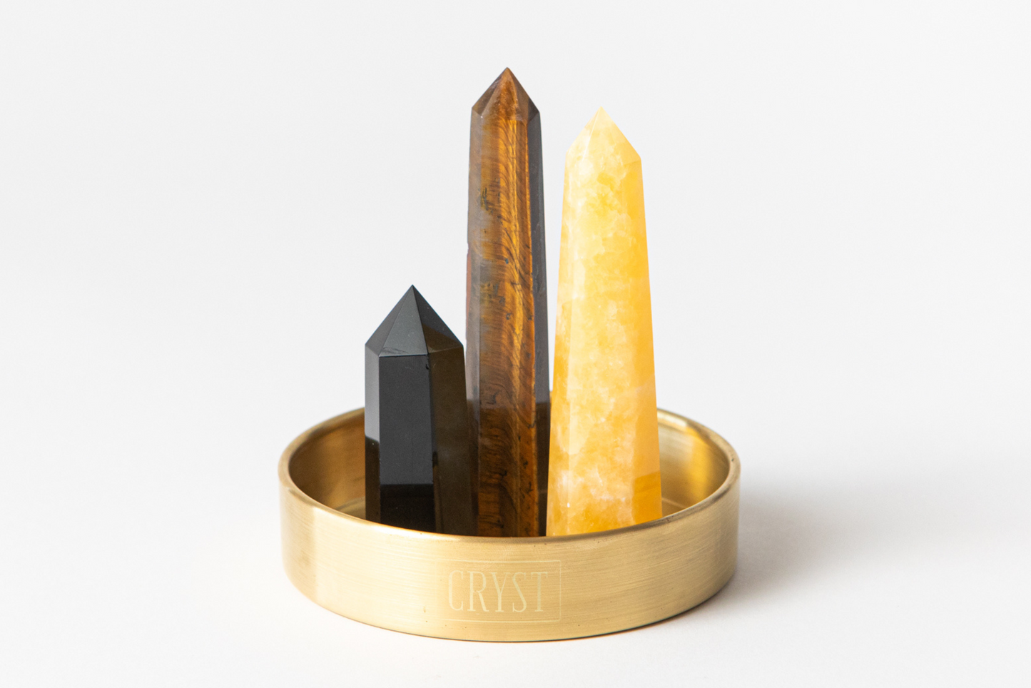 Leo Crystal Trio - Tiger's Eye, Orange Calcite + Onyx-0