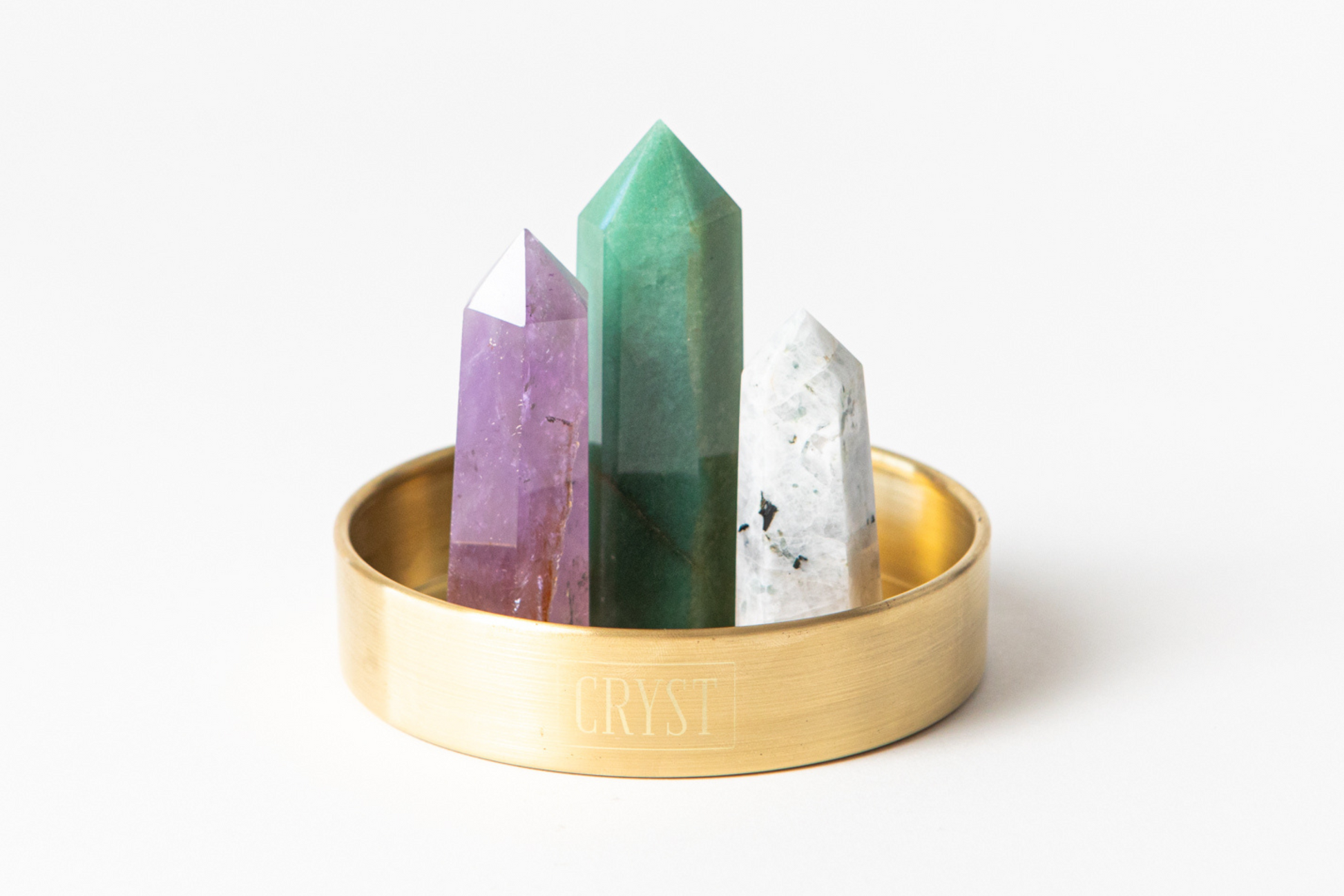 Libra Crystal Trio - Green Aventurine, Ametrine + Rainbow Moonstone-0