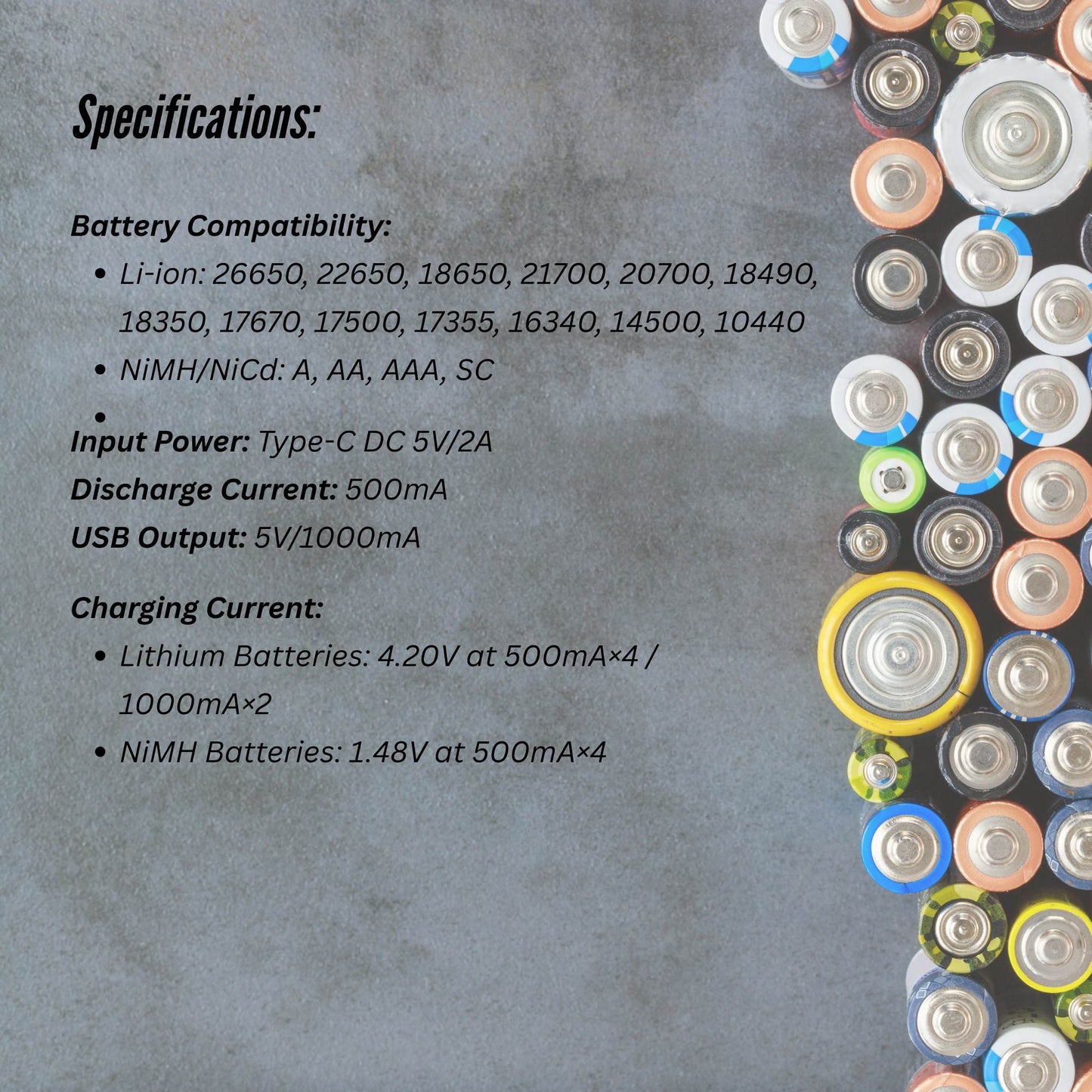LiitoKala Lii-M4 Smart Battery Charger LCD - 4-Slot USB for 18650 AA AAA Li-ion-3