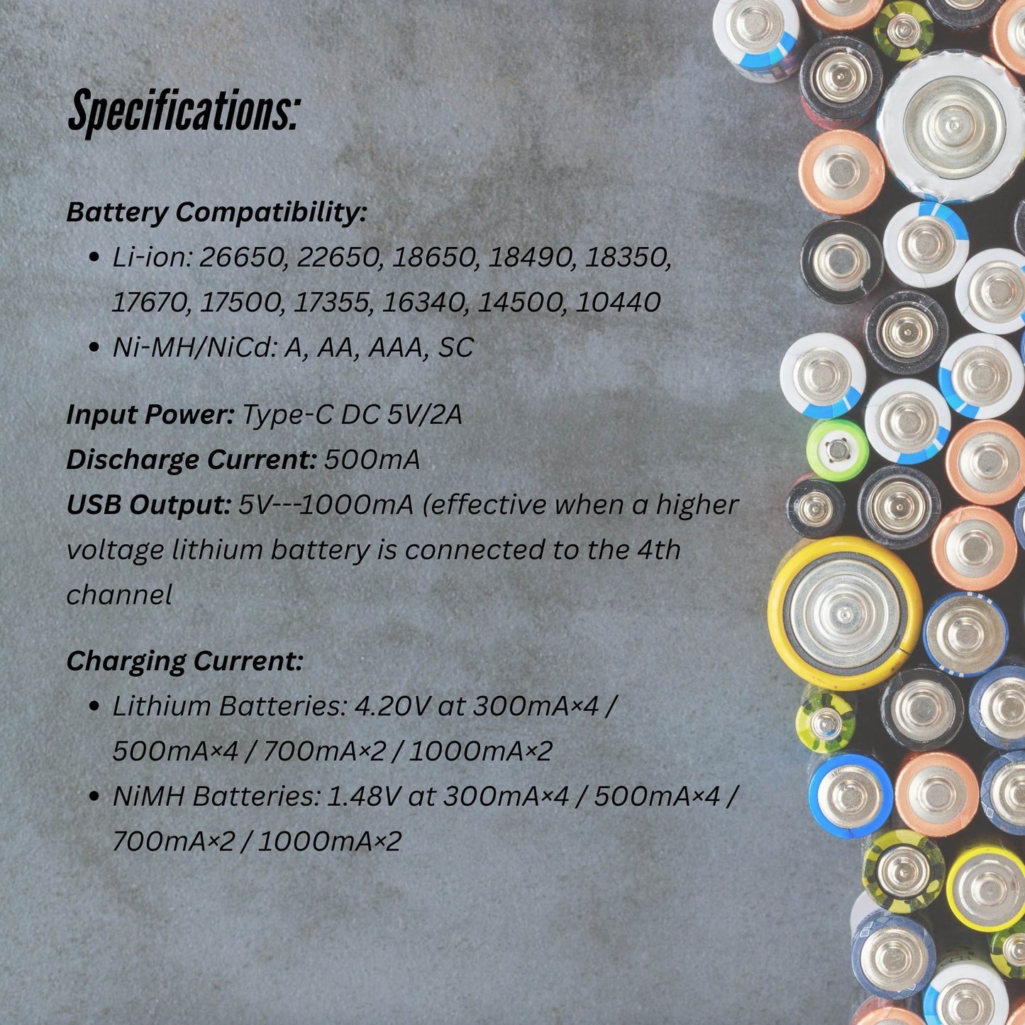 LiitoKala Lii-M4S Battery Charger LCD 4-Slot USB Li-ion NiMH Test Discharge Mode-3