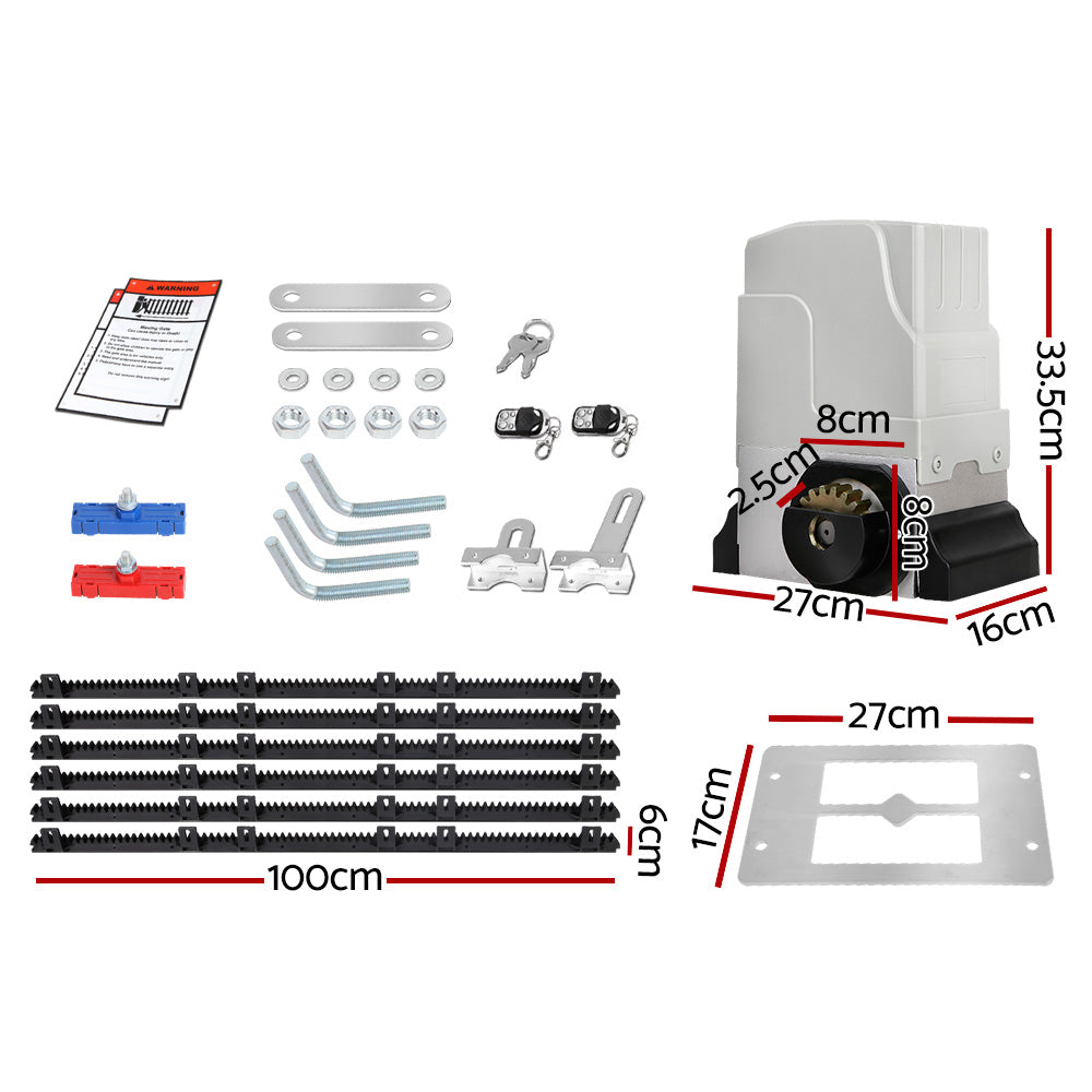 Lockmaster Automatic Sliding Gate Opener Kit 6M 1800KG-1