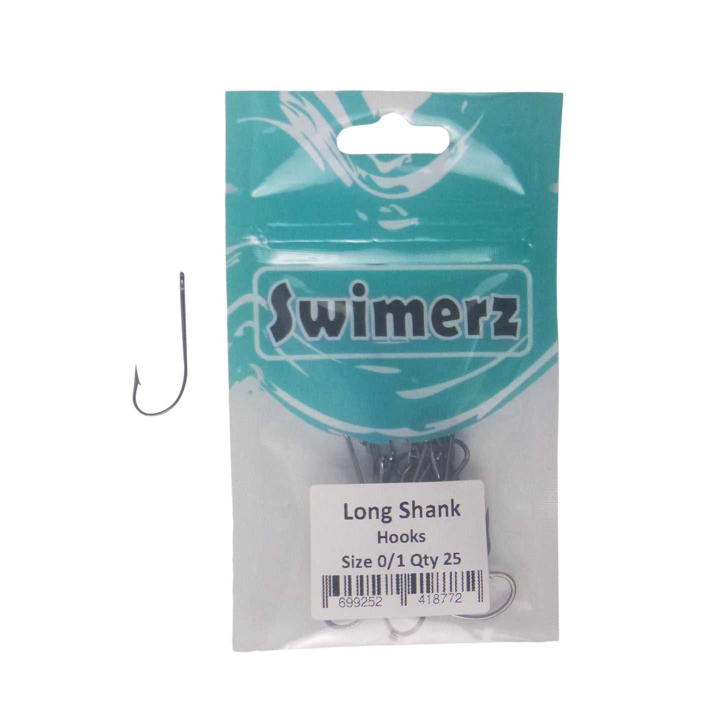 Swimerz 0/1 Long Shank Worm Hook 25 Pack-1