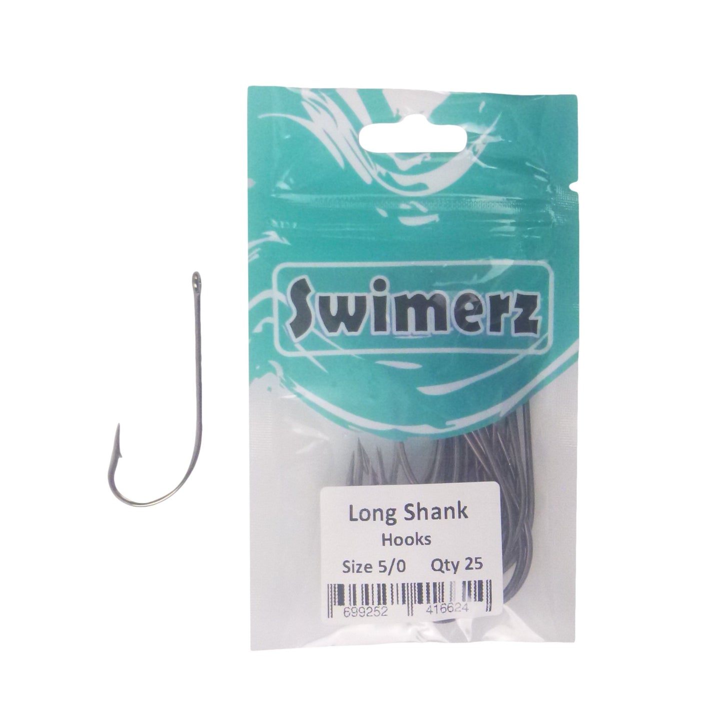 Swimerz 5/0 Long Shank Worm Hook 25 Pack-1