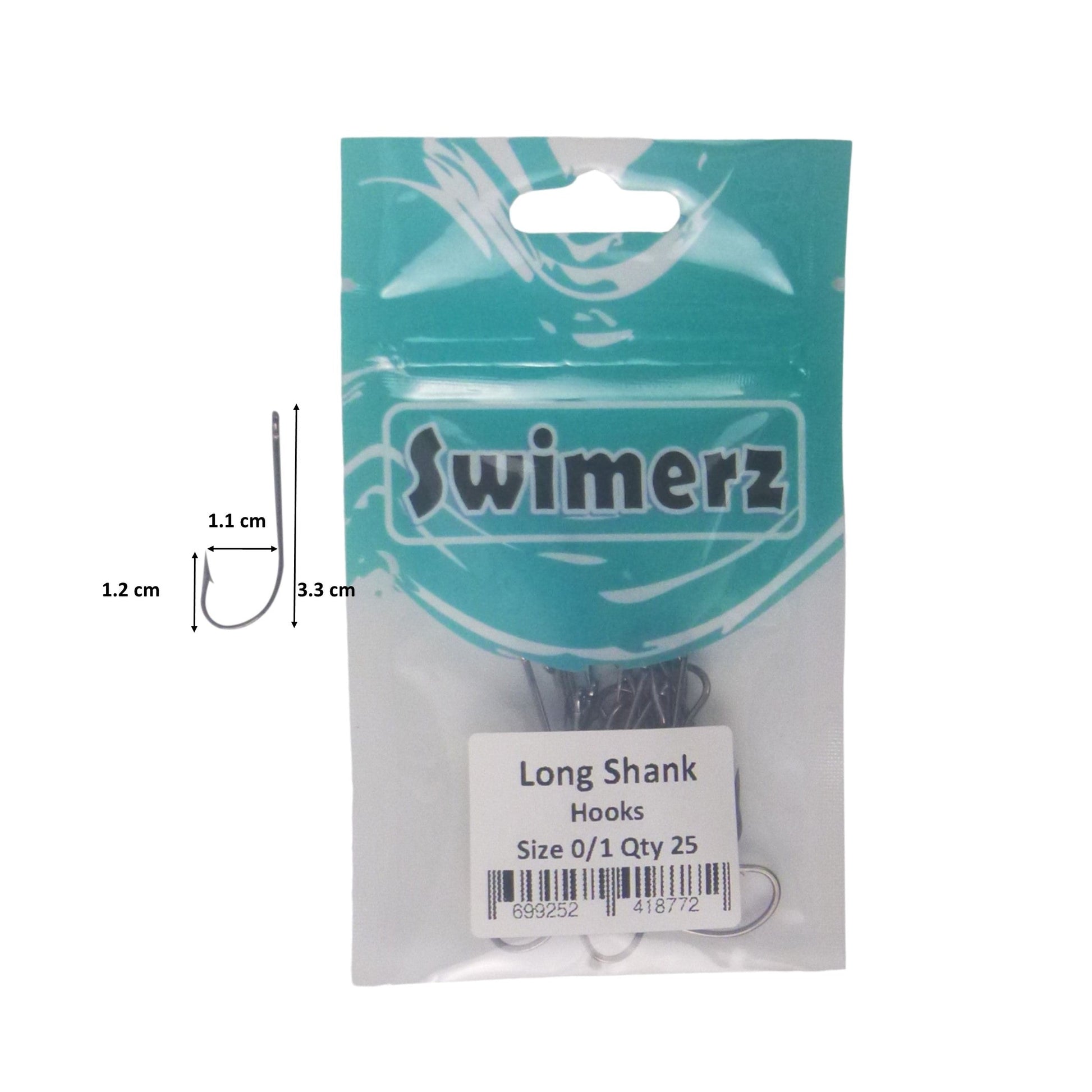 Swimerz 0/1 Long Shank Worm Hook 25 Pack-2