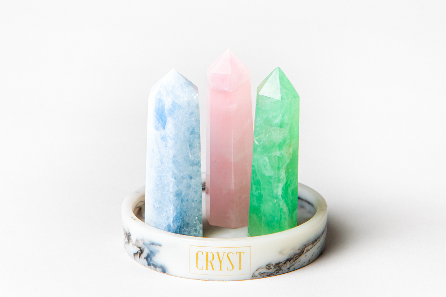 Love + Relationship Crystal Trio - Rose Quartz, Blue Calcite + Fluorite-2