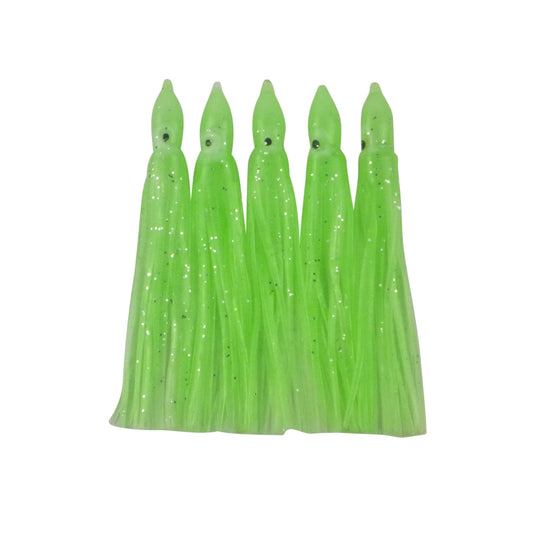 Swimerz Octopus Skirts 100mm Lumo Green, 5 pack-0