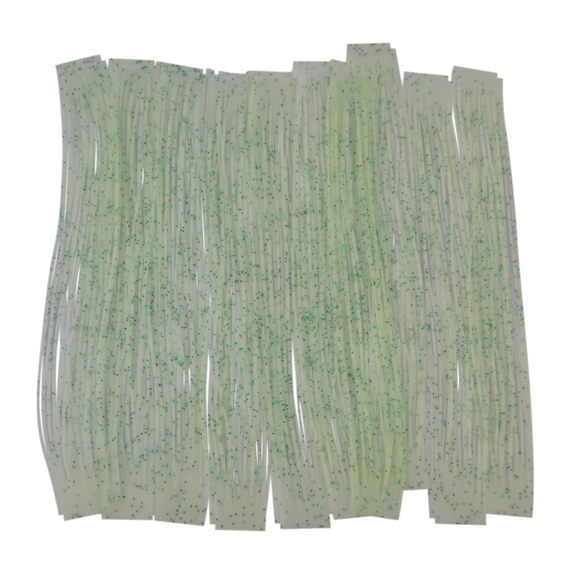 Artizan 22 strand silicon skirt, Lumo White with Green Flake, Pack of 20-0
