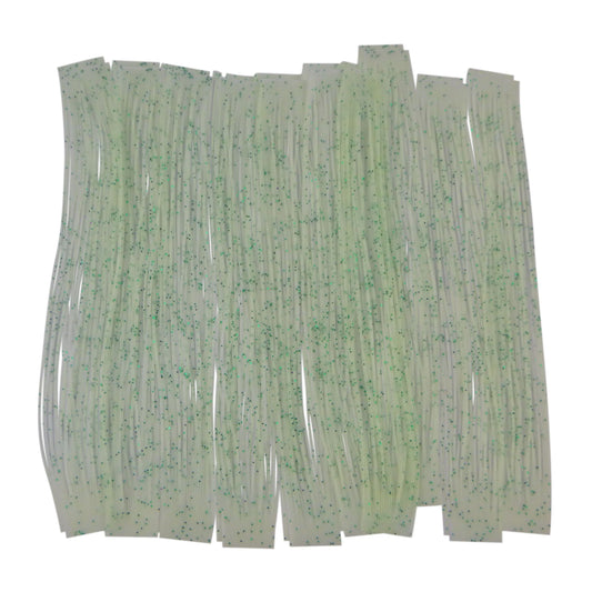 Artizan 22 strand silicon skirt, Lumo White with Green Flake, Pack of 20-0