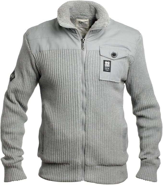 CROSSHATCH Mens Mashtons Zip Up SHERPA Jacket Fur Lined Jumper Sweater Parka-1