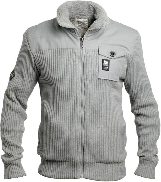 CROSSHATCH Mens Mashtons Zip Up SHERPA Jacket Fur Lined Jumper Sweater Parka-0