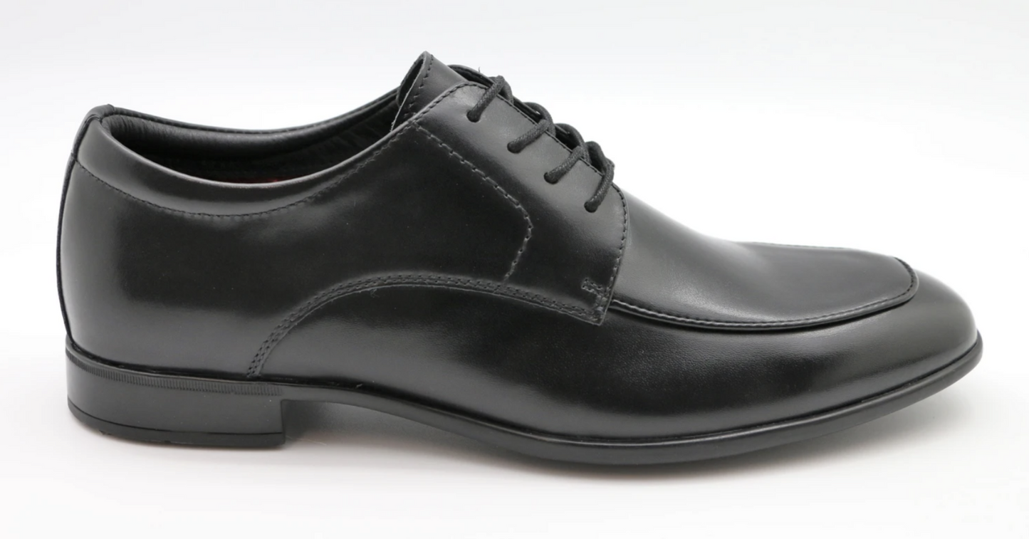 Massa Matteo Leather Lace Up Dress Shoes Business Work - Black-3