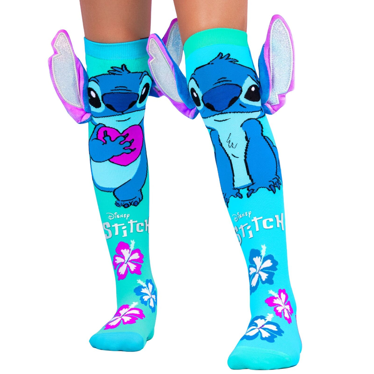 MADMIA Disney Knee High Silver Stitch Childrens Kids Socks One Size