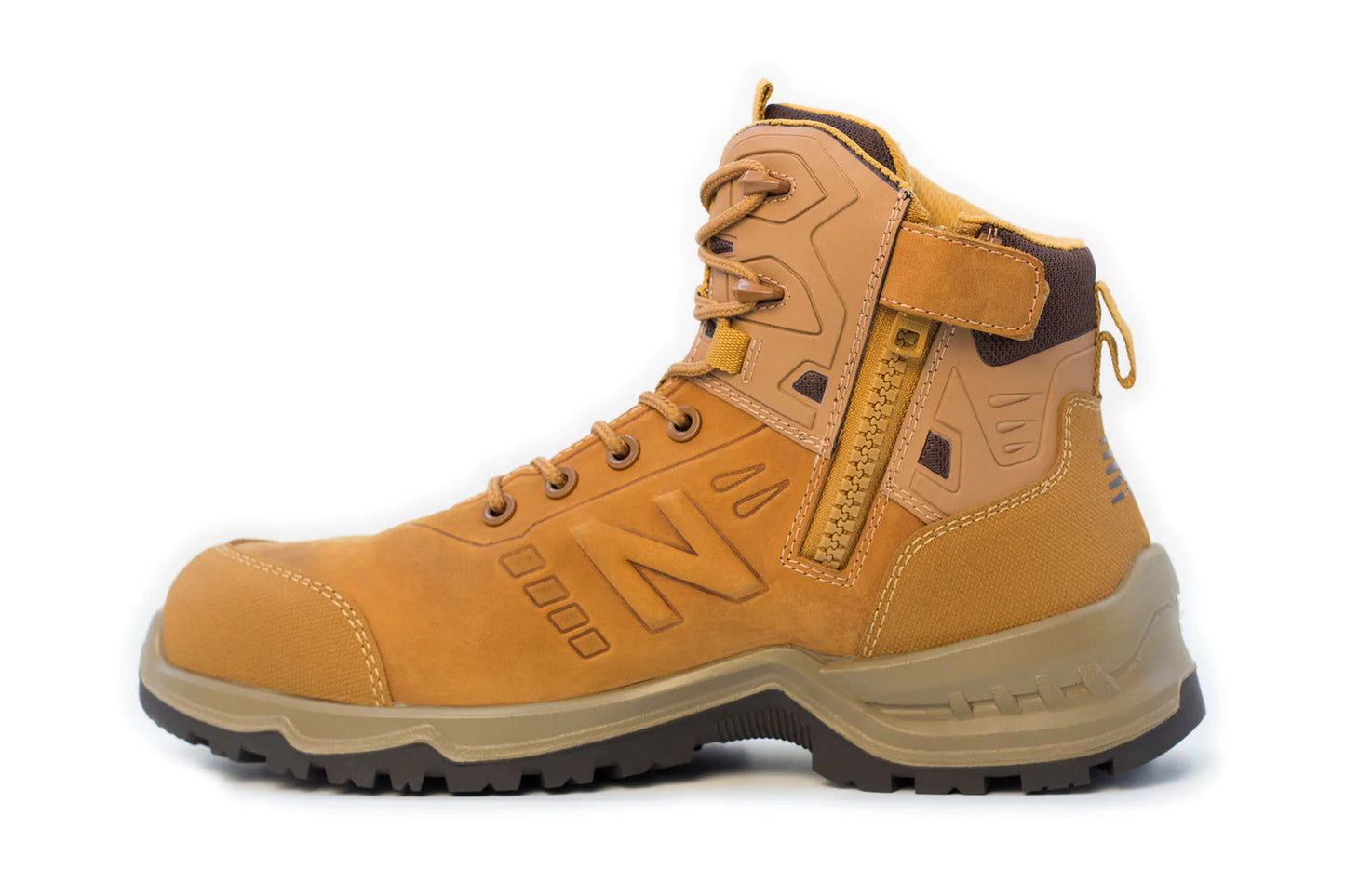 New Balance Mens Contour Steel Toe Cap Safety Work Boots with Zip - Wheat-4
