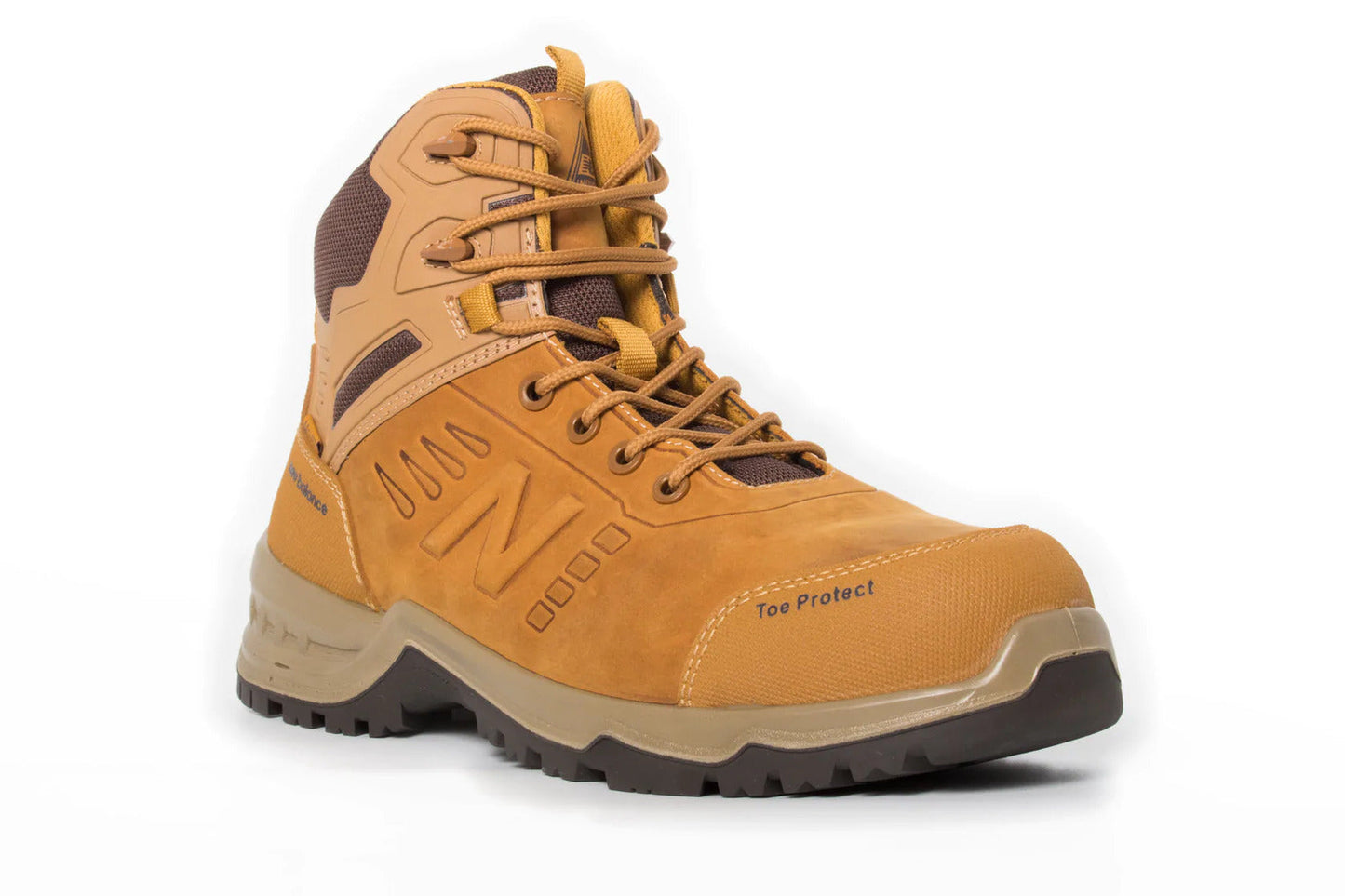 New Balance Mens Contour Steel Toe Cap Safety Work Boots with Zip - Wheat-1