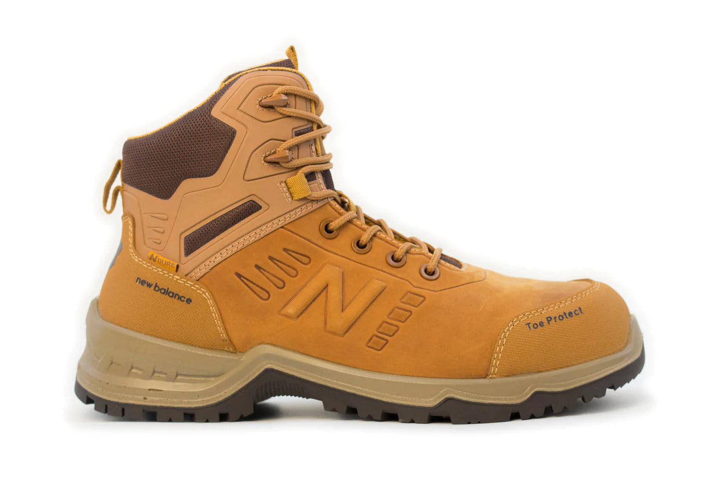 New Balance Mens Contour Steel Toe Cap Safety Work Boots with Zip - Wheat-3