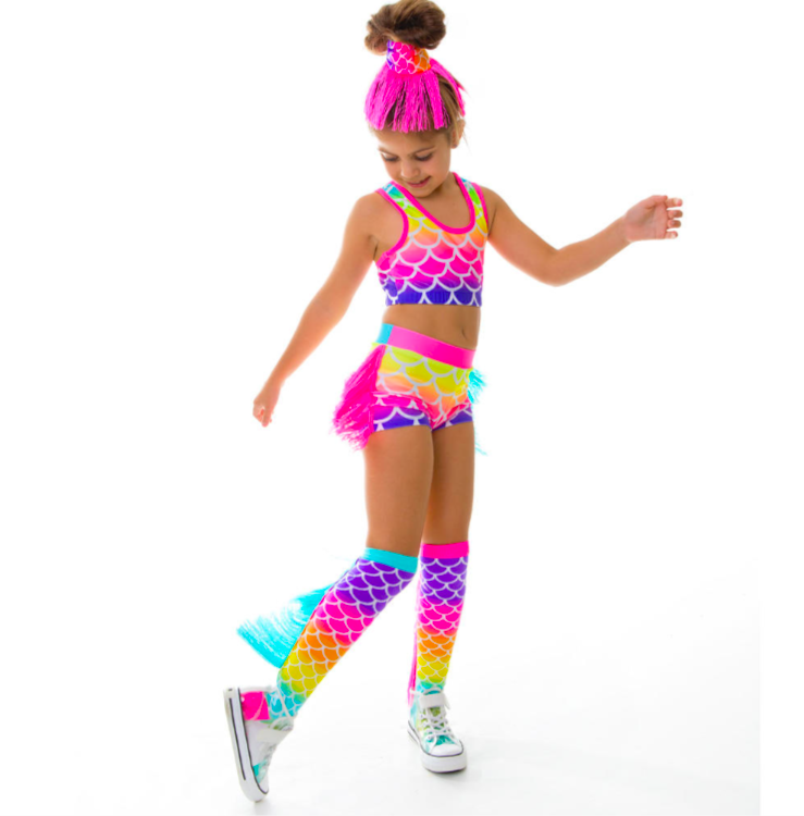 MERMAID Toddler Girl’s Long Knee High Socks - Age 3-5 Unisex - Multicolour-2