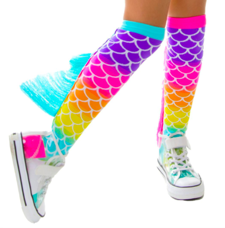 MERMAID Toddler Girl’s Long Knee High Socks - Age 3-5 Unisex - Multicolour-1