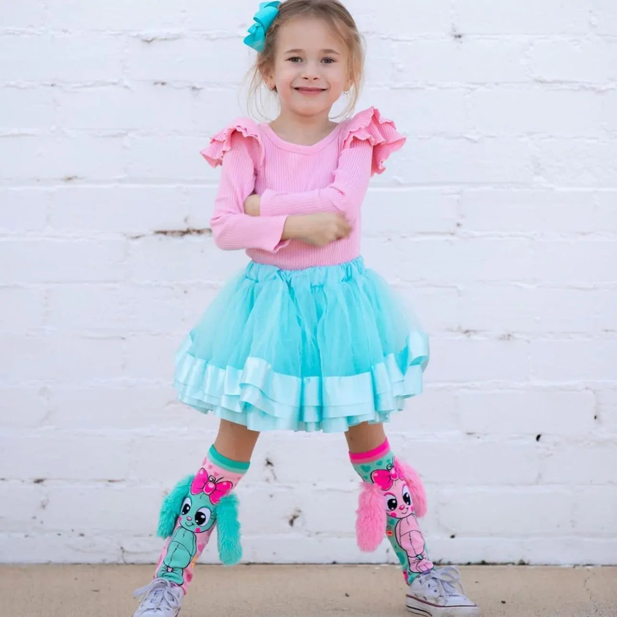 MADMIA Bunny Toddler Kids Long Knee High Pair of Socks - Ages 3-5 Years Old