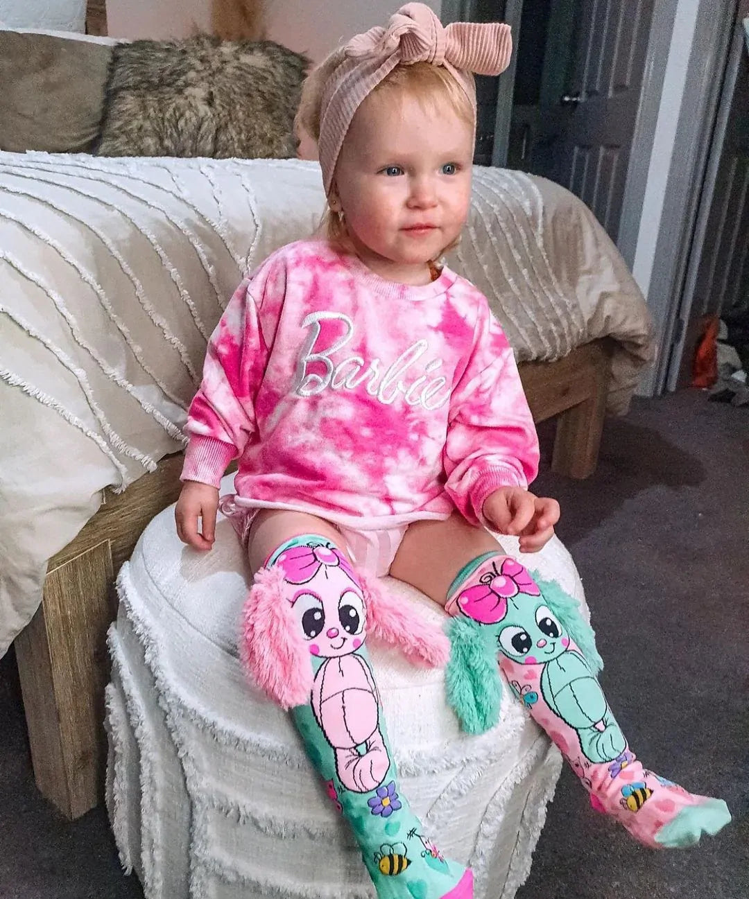 MADMIA Bunny Toddler Kids Long Knee High Pair of Socks - Ages 3-5 Years Old