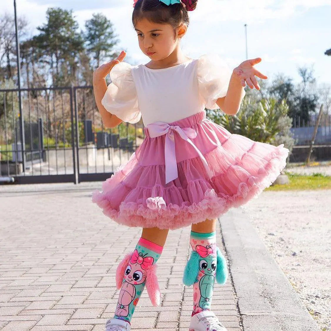 MADMIA Bunny Toddler Kids Long Knee High Pair of Socks - Ages 3-5 Years Old