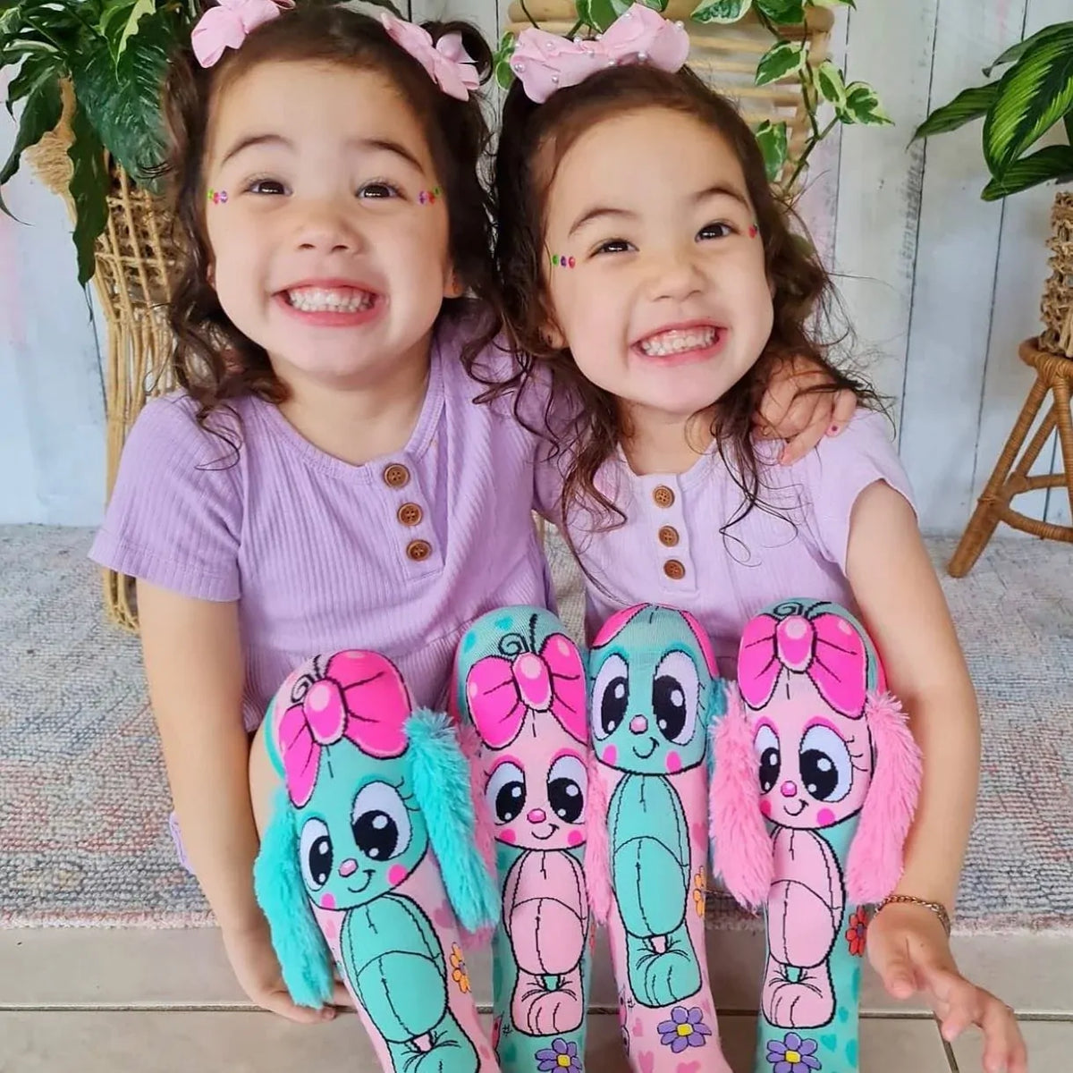 MADMIA Bunny Toddler Kids Long Knee High Pair of Socks - Ages 3-5 Years Old