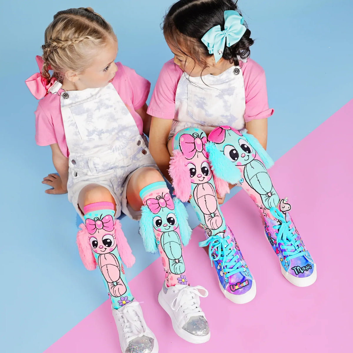 MADMIA Bunny Toddler Kids Long Knee High Pair of Socks - Ages 3-5 Years Old