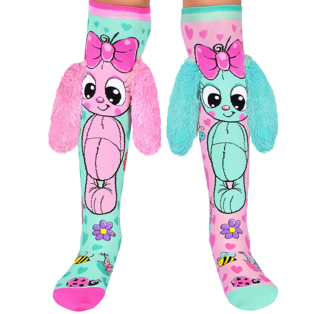MADMIA Bunny Toddler Kids Long Knee High Pair of Socks - Ages 3-5 Years Old