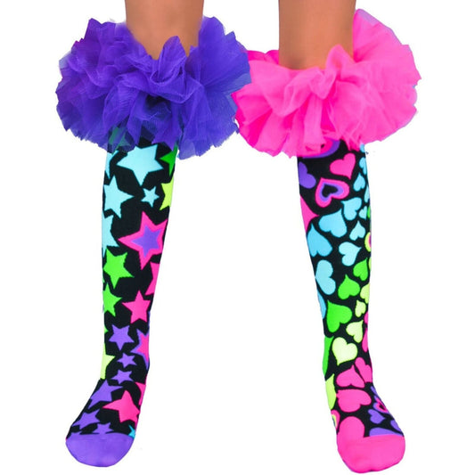 Madmia Magic Frills Socks Size 6–99 Colourful Stars Hearts Tulle Crazy Sock Day