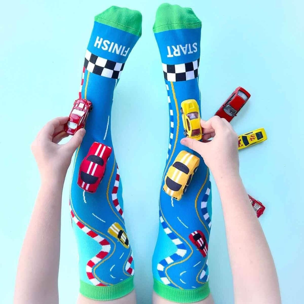 Madmia Racing Cars Kids Socks Toddler Size 3–5Y in Colourful Breathable Fun Design