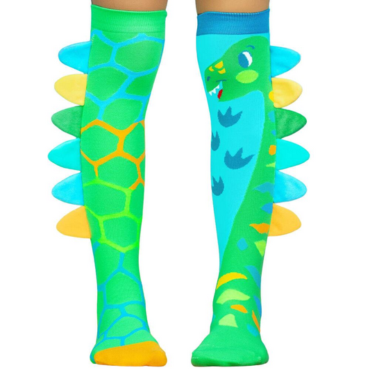 Madmia Green Roar Dinosaur Over Knee-High Socks Long Unisex Kids One Size 6-99y