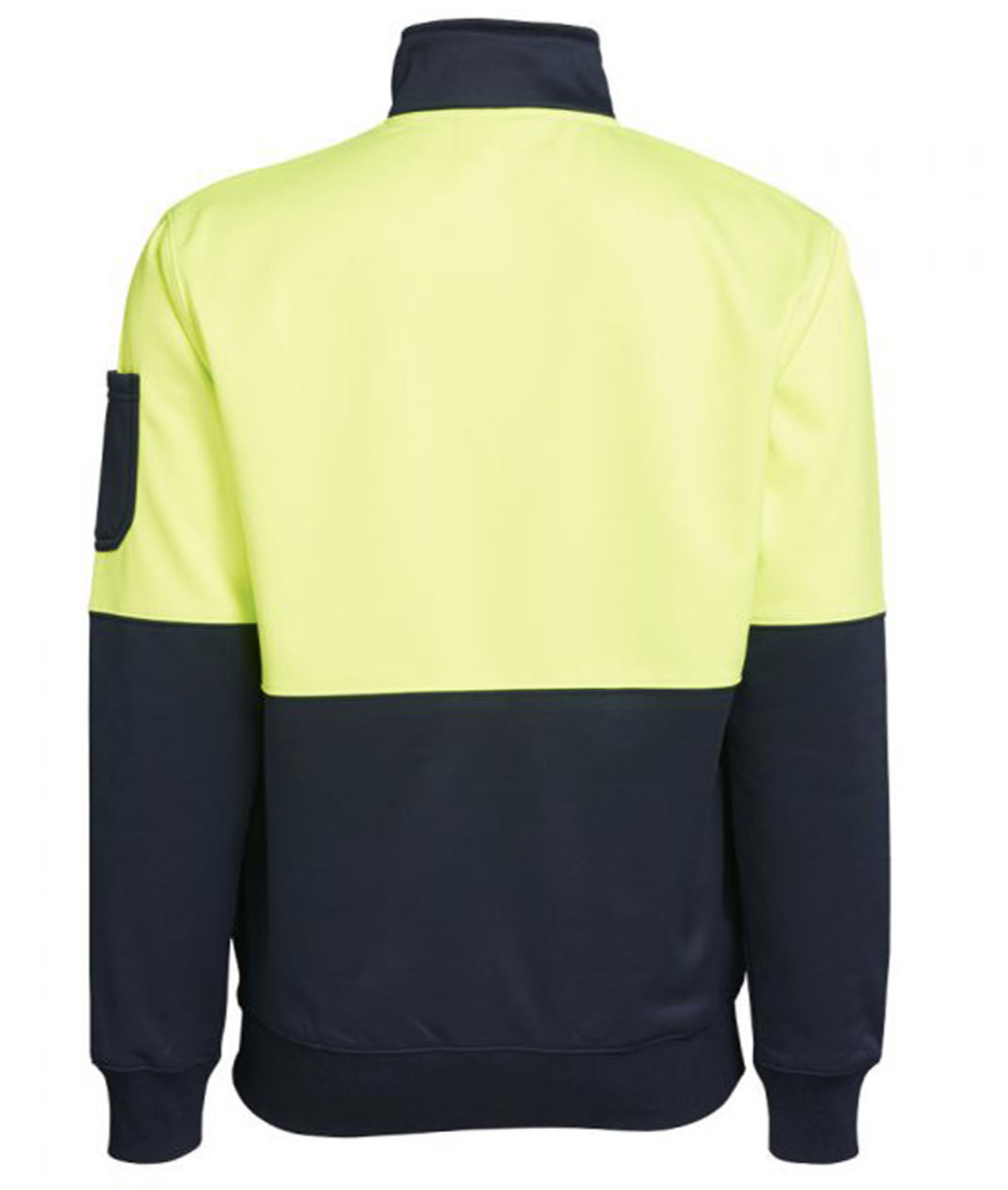 Munka Mens Hi Vis 1/4 Zip Fleece Sweat Sweater Jumper Warm Winter - Yellow/Navy-2