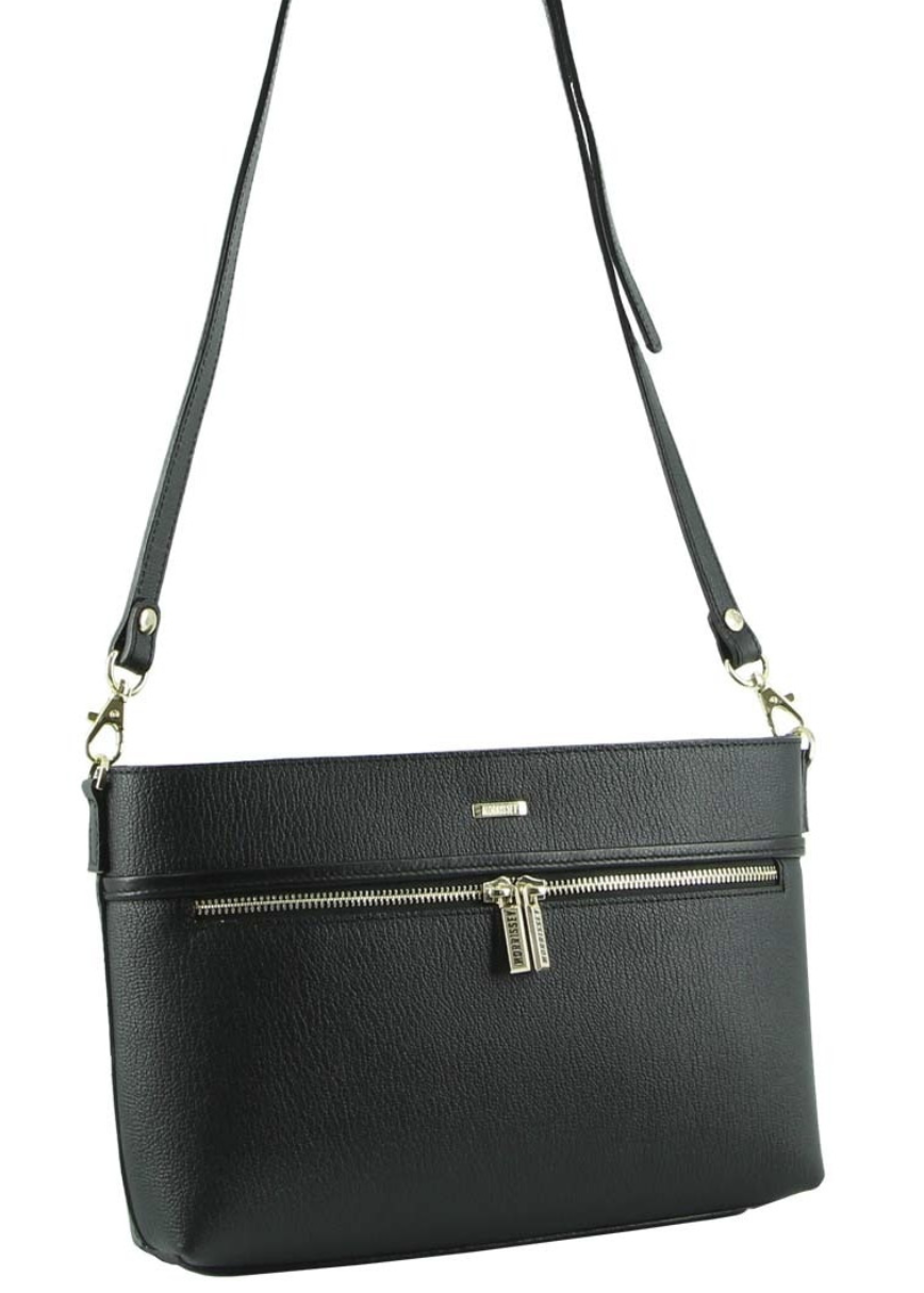 Morrissey Italian Structured Leather Cross Body Handbag (MO3028) Bag - Black-1