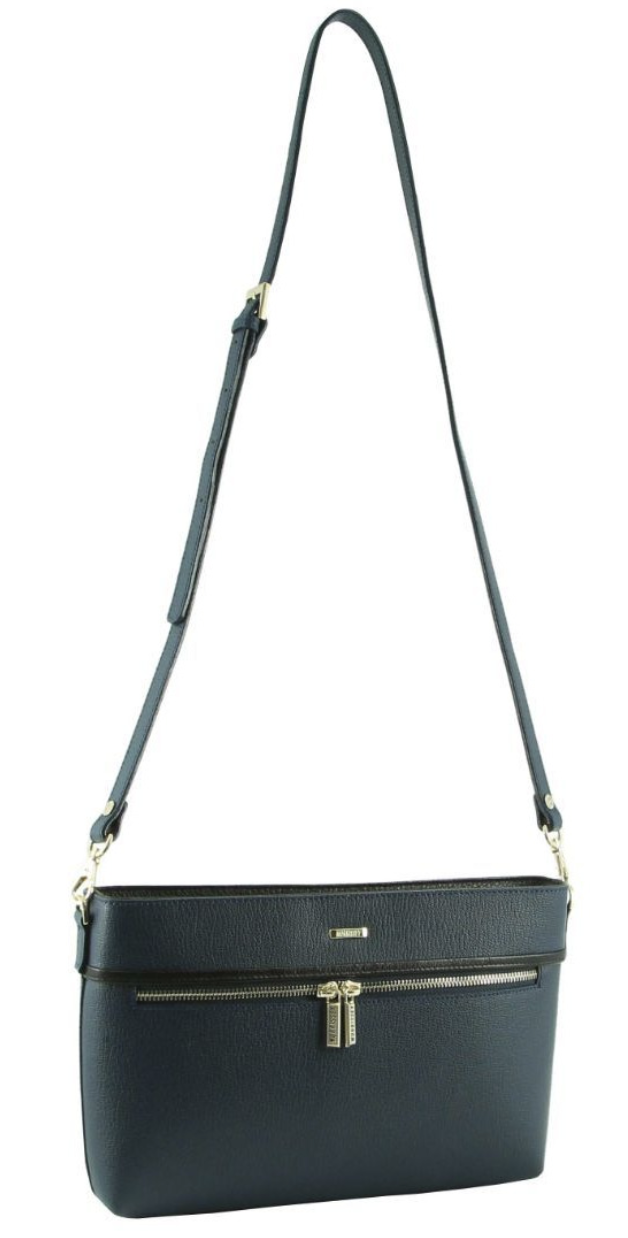 Morrissey Italian Structured Leather Cross Body Handbag (MO3028) Bag - Navy-1