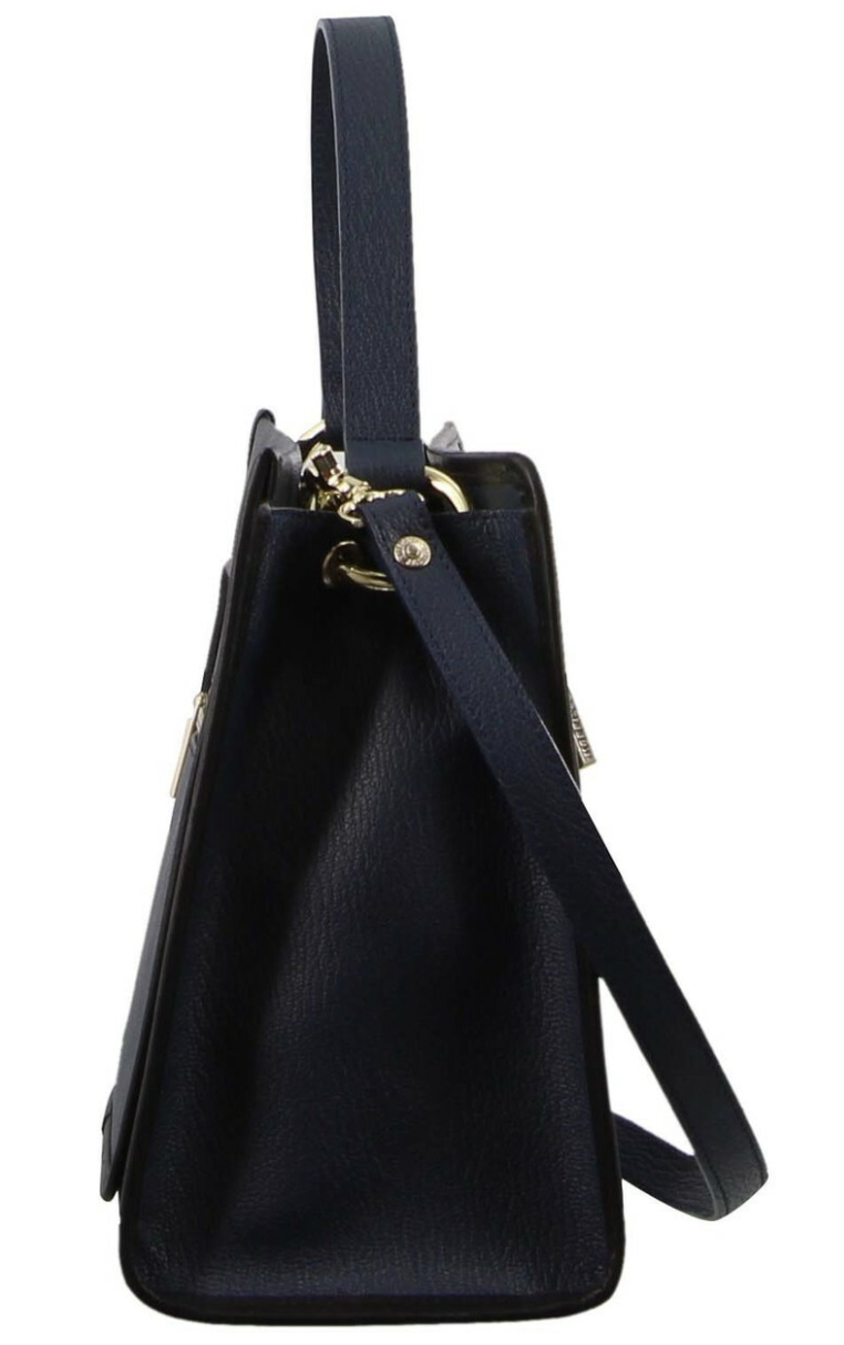 Morrissey Ladies Italian Structured Leather Tote Bag Handbag Womens - Navy-2