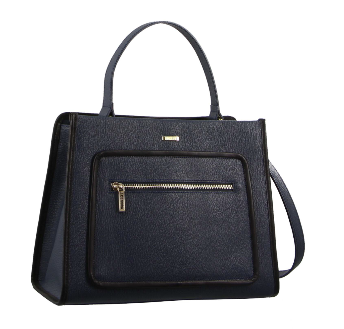 Morrissey Ladies Italian Structured Leather Tote Bag Handbag Womens - Navy-1