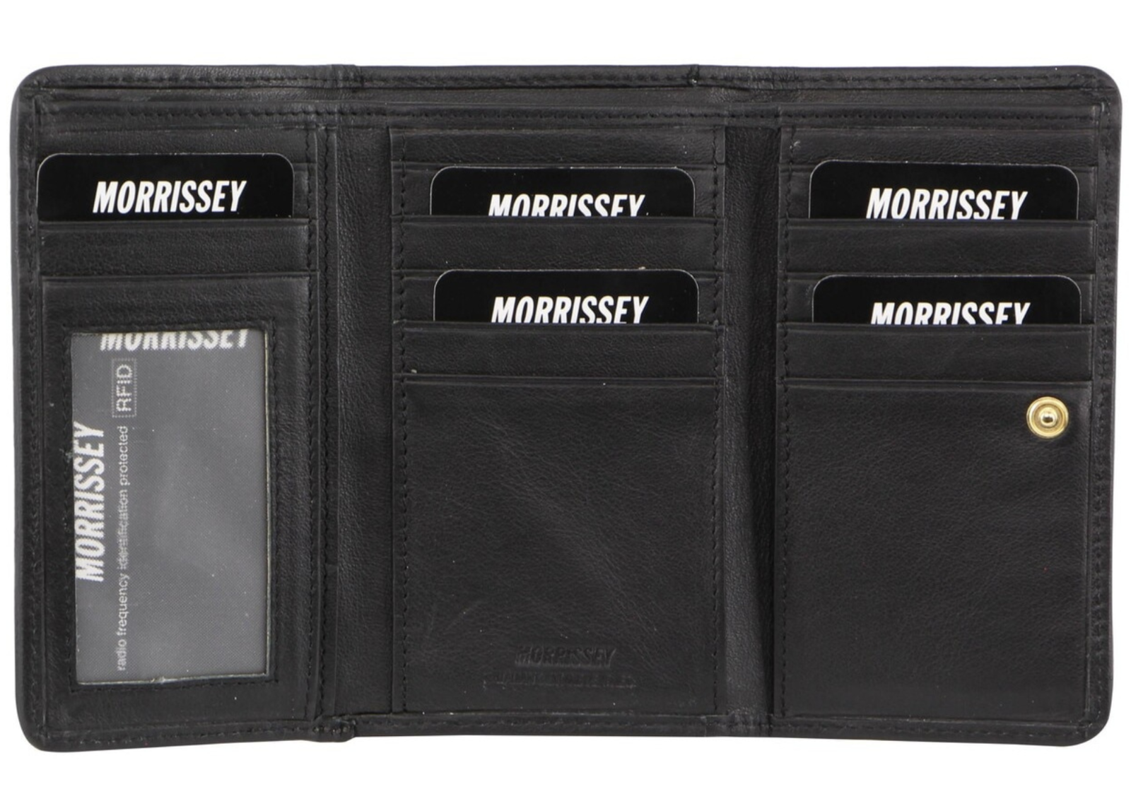 Morrissey RFID Womens Leather Wallet Coin Clutch Purse Organiser - Black-1