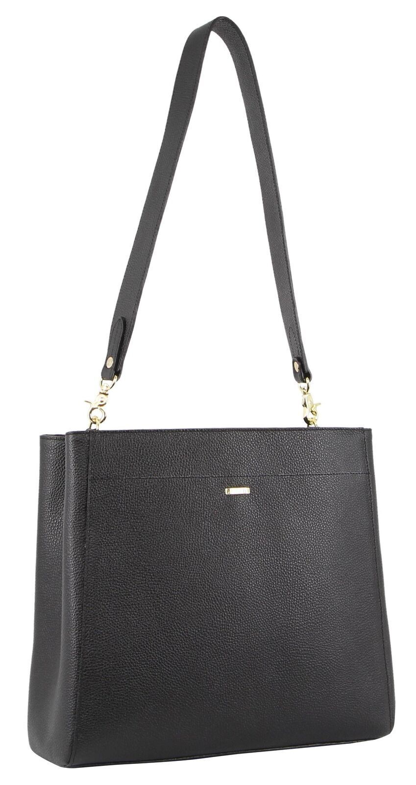 Morrissey Womens Italian Structured Leather Cross Body Bag Handbag Ladies - Black-4