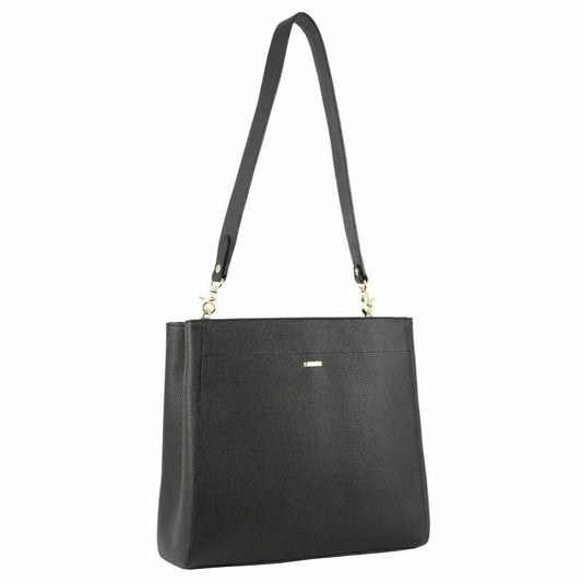 Morrissey Womens Italian Structured Leather Cross Body Bag Handbag Ladies - Black-0