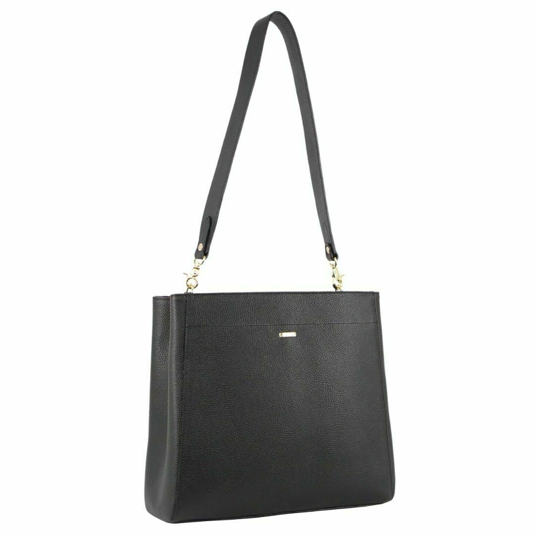 Morrissey Womens Italian Structured Leather Cross Body Bag Handbag Ladies - Black-1