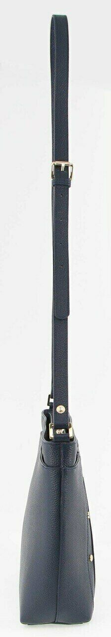 Morrissey Italian Womens Structured Leather Cross Body Handbag Bag Ladies - Navy-3