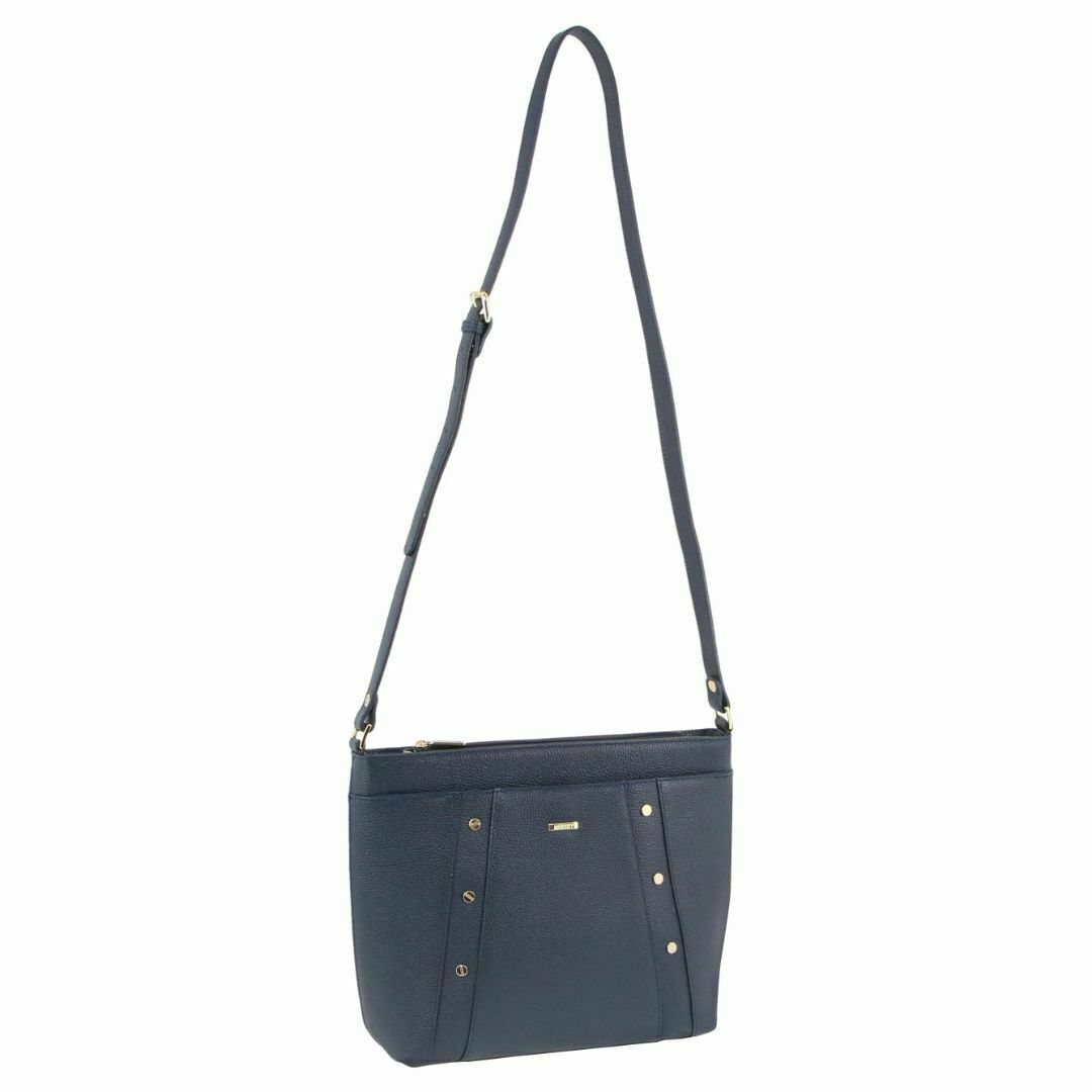 Morrissey Italian Womens Structured Leather Cross Body Handbag Bag Ladies - Navy-2