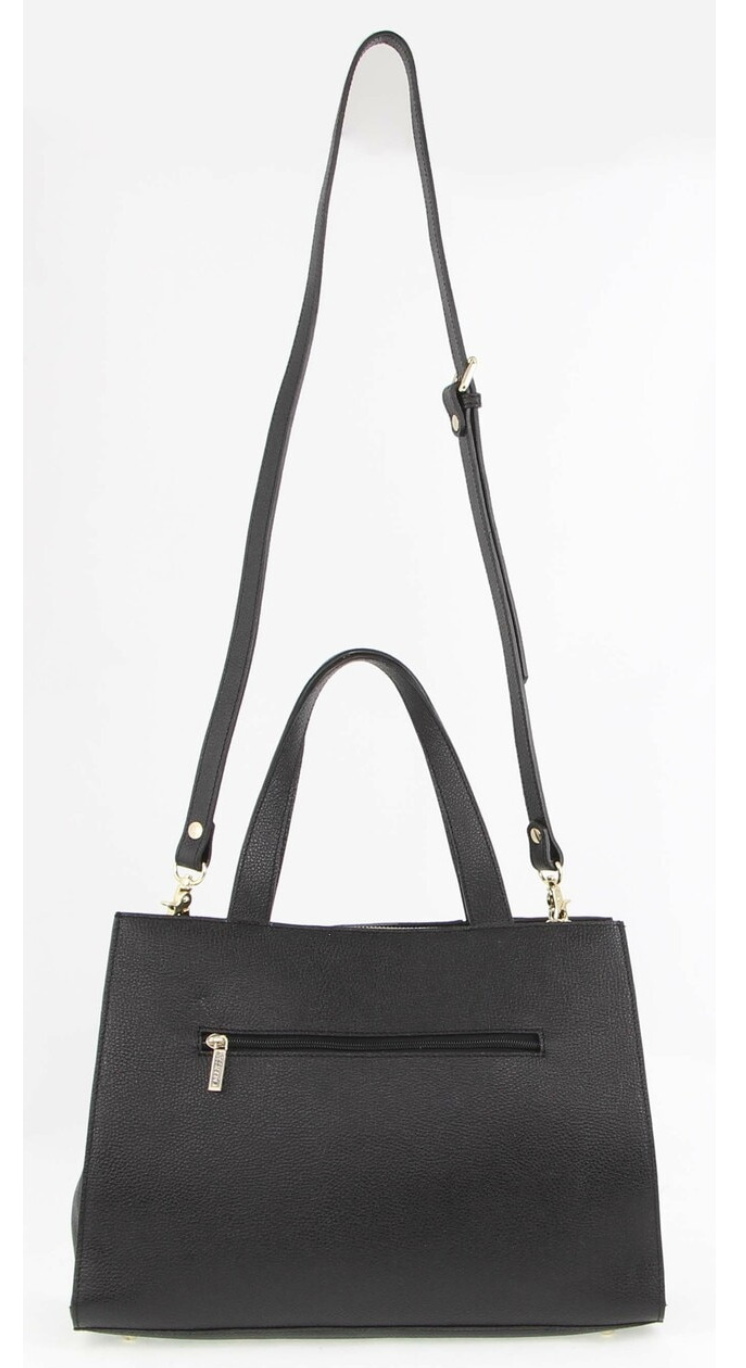 Morrissey Womens Italian Structured Leather Bag Tote Handbag Ladies - Black-2