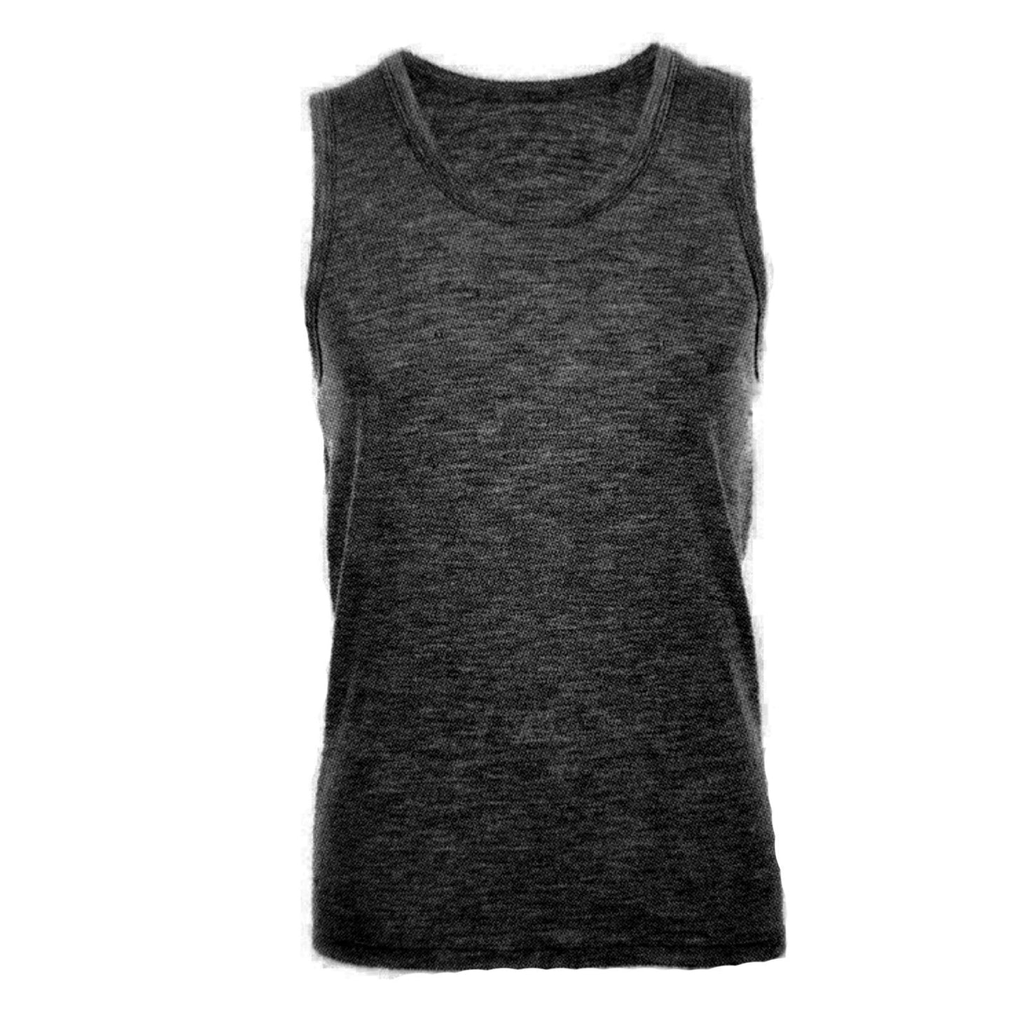MERINO SKINS Mens Classic Round Neck Tank Singlet Thermal Top - Black-0