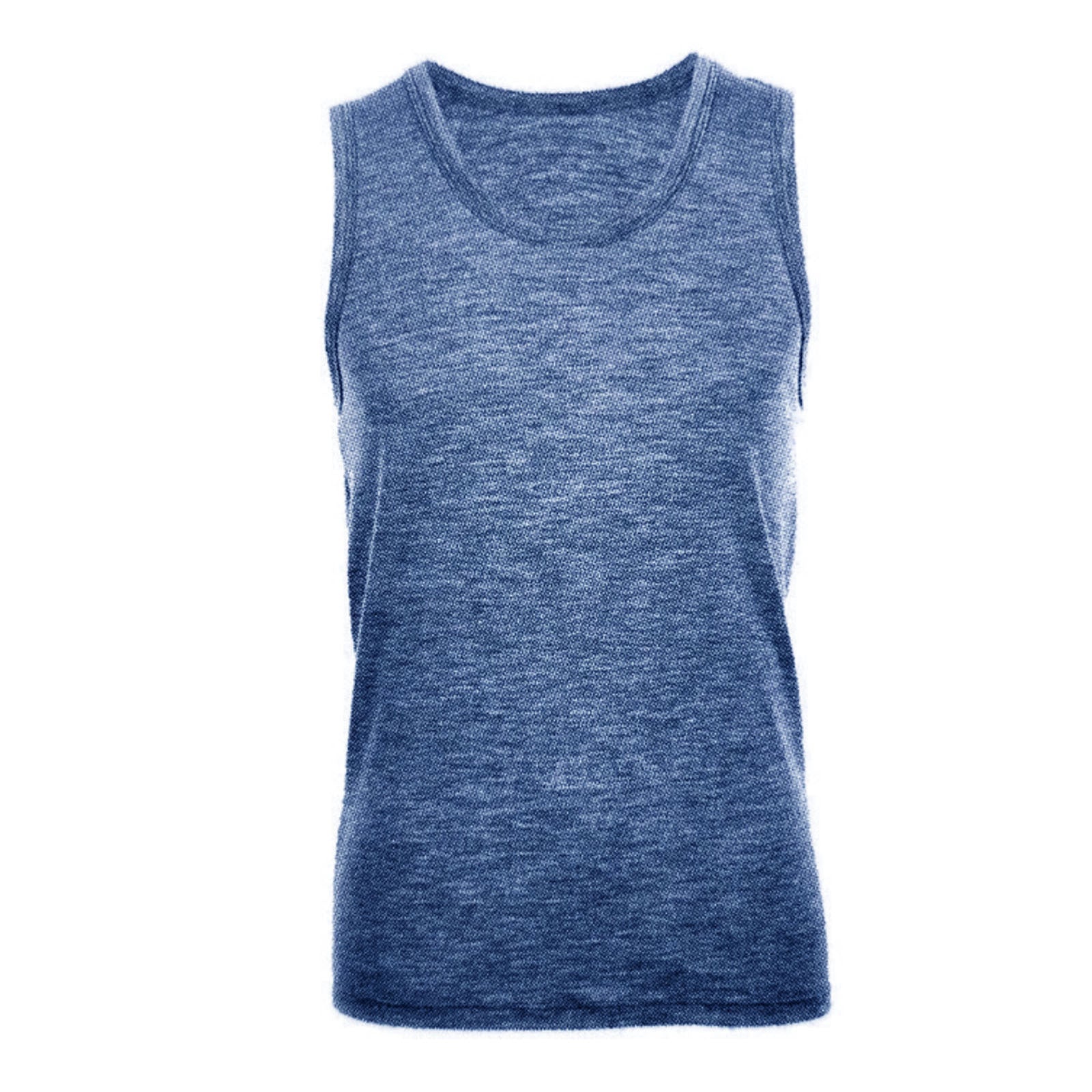 MERINO SKINS Mens Classic Round Neck Tank Singlet Thermal Top - French Navy-0