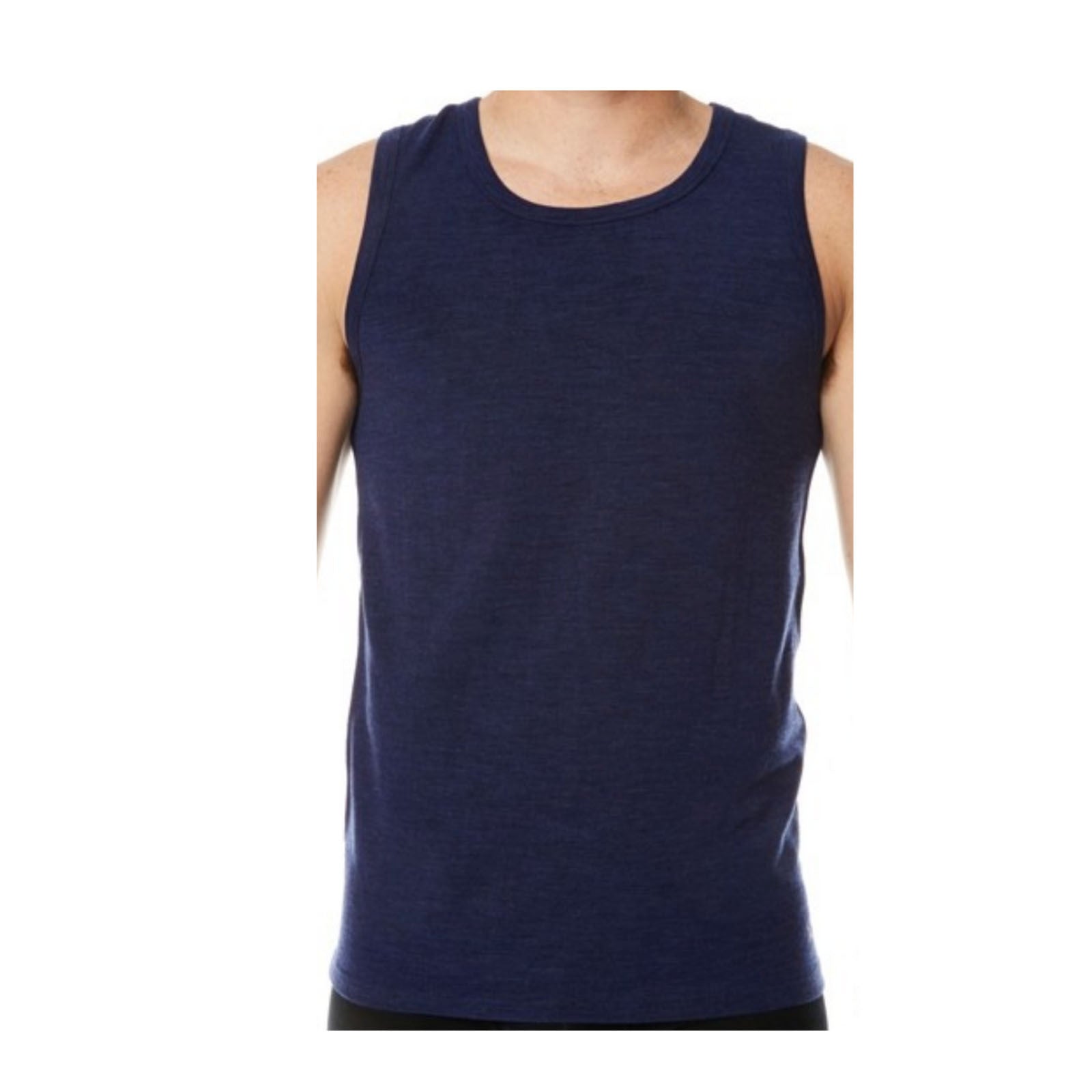 MERINO SKINS Mens Thermal Tank Top Singlet Thermals Warm Winter Base Layer - Navy-0