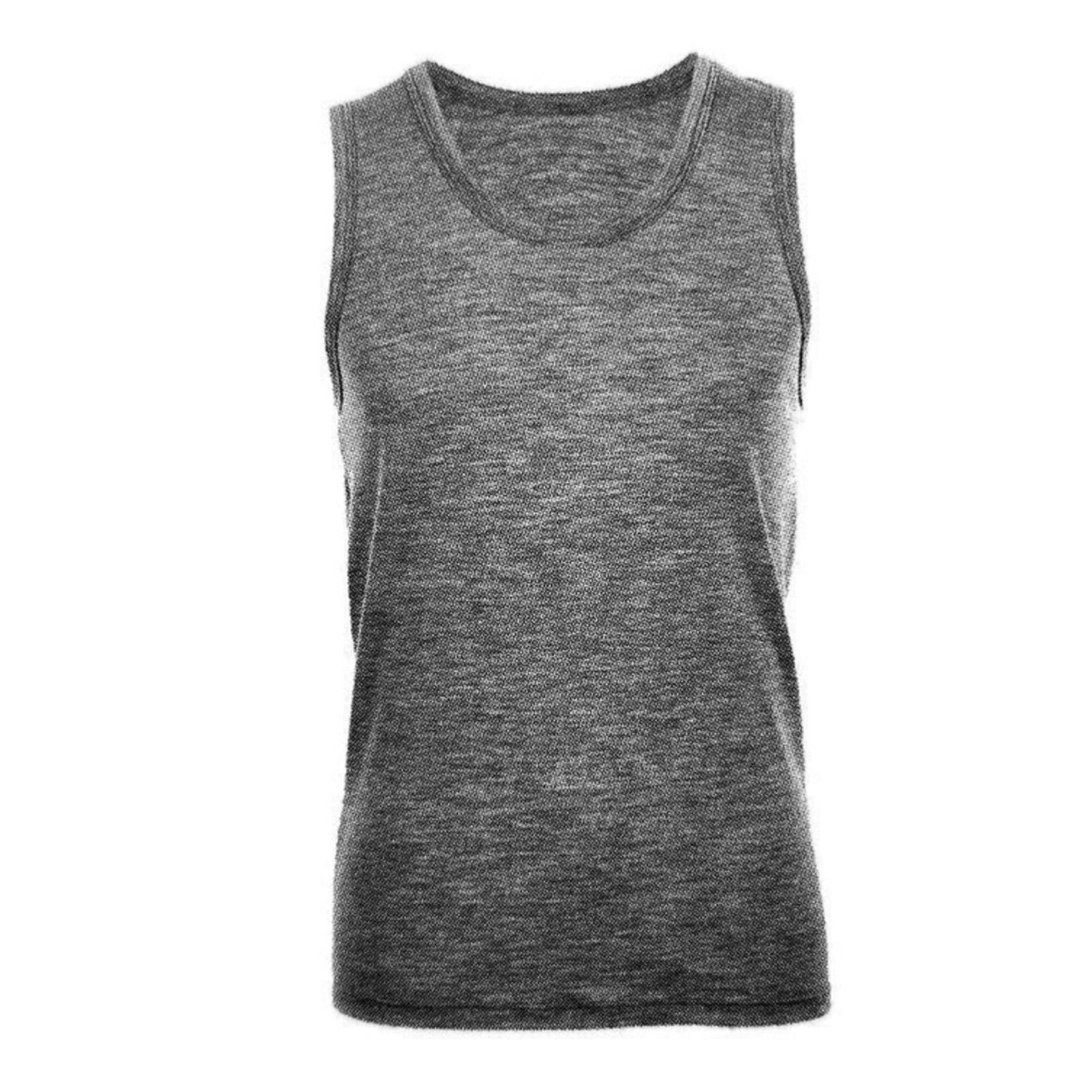 MERINO SKINS Mens Classic Round Neck Tank Singlet Thermal Top - Soft Grey-0