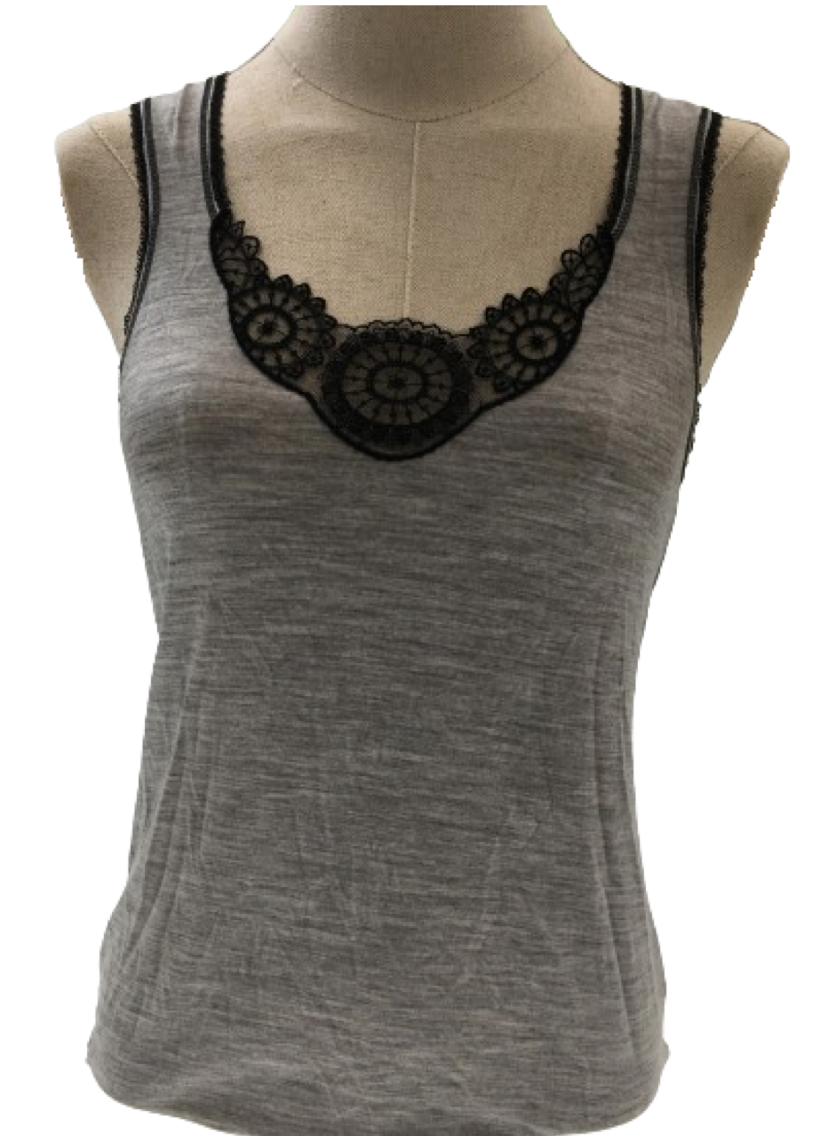MERINO SKINS Ladies Dianthe Tank Top Thermal Merino Wool Rich Thermals - Soft Grey Marle-3