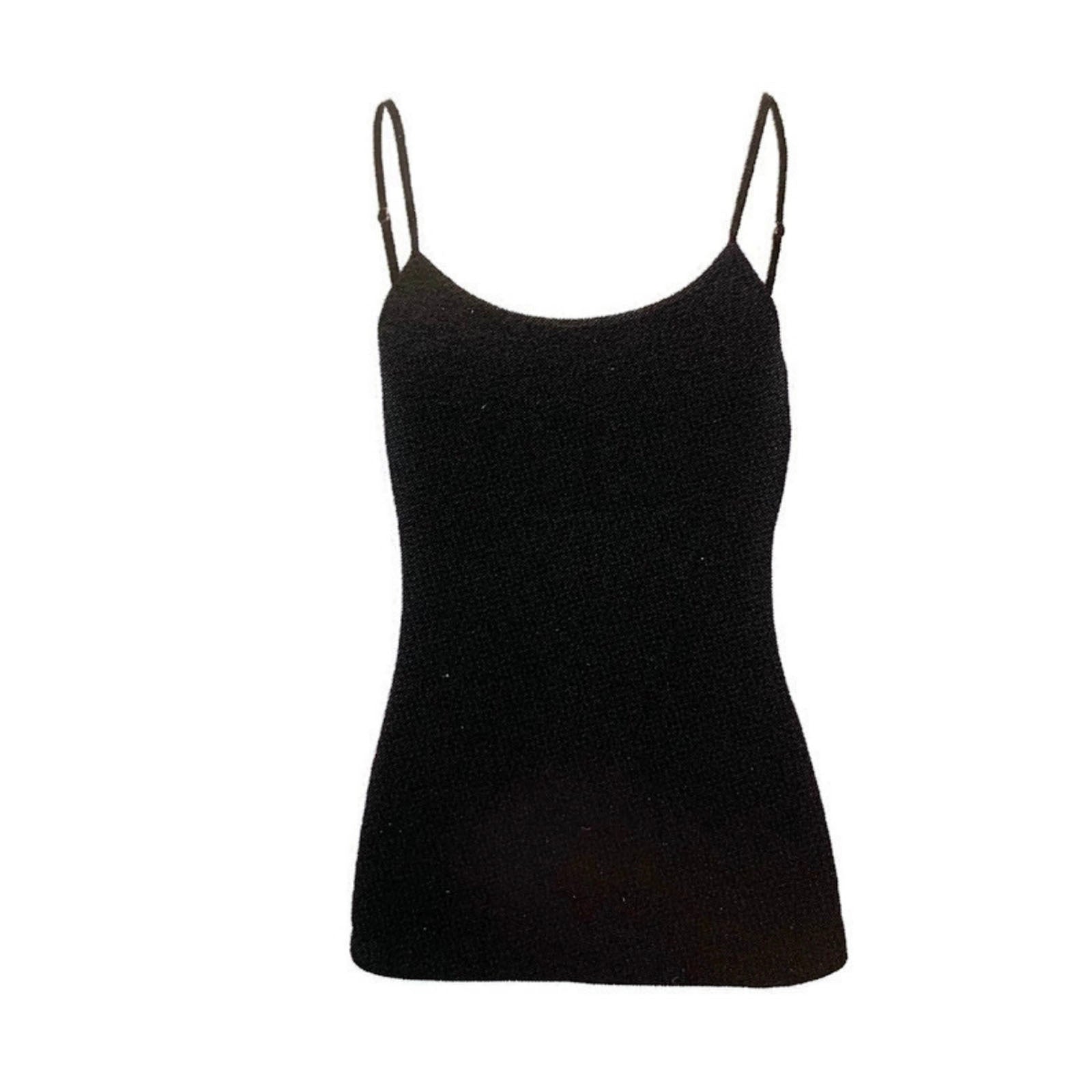 MERINO SKINS Ladies Camisole Merino Wool Thermal Underwear Top Warm Cami - Black-0