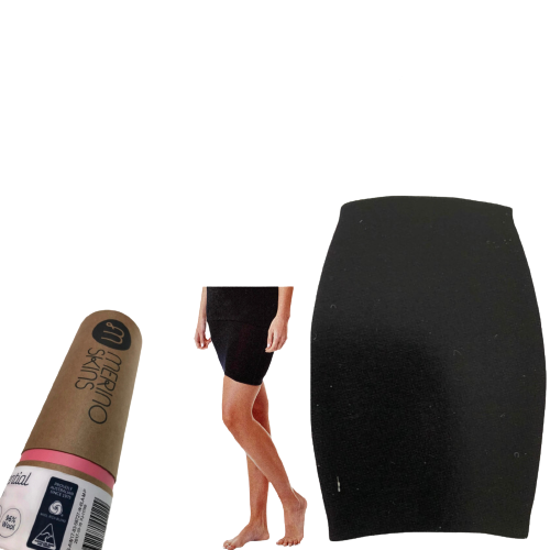 MERINO SKINS Thermal Womens Skirt Wool Winter Base Layer Thermals - Black-0
