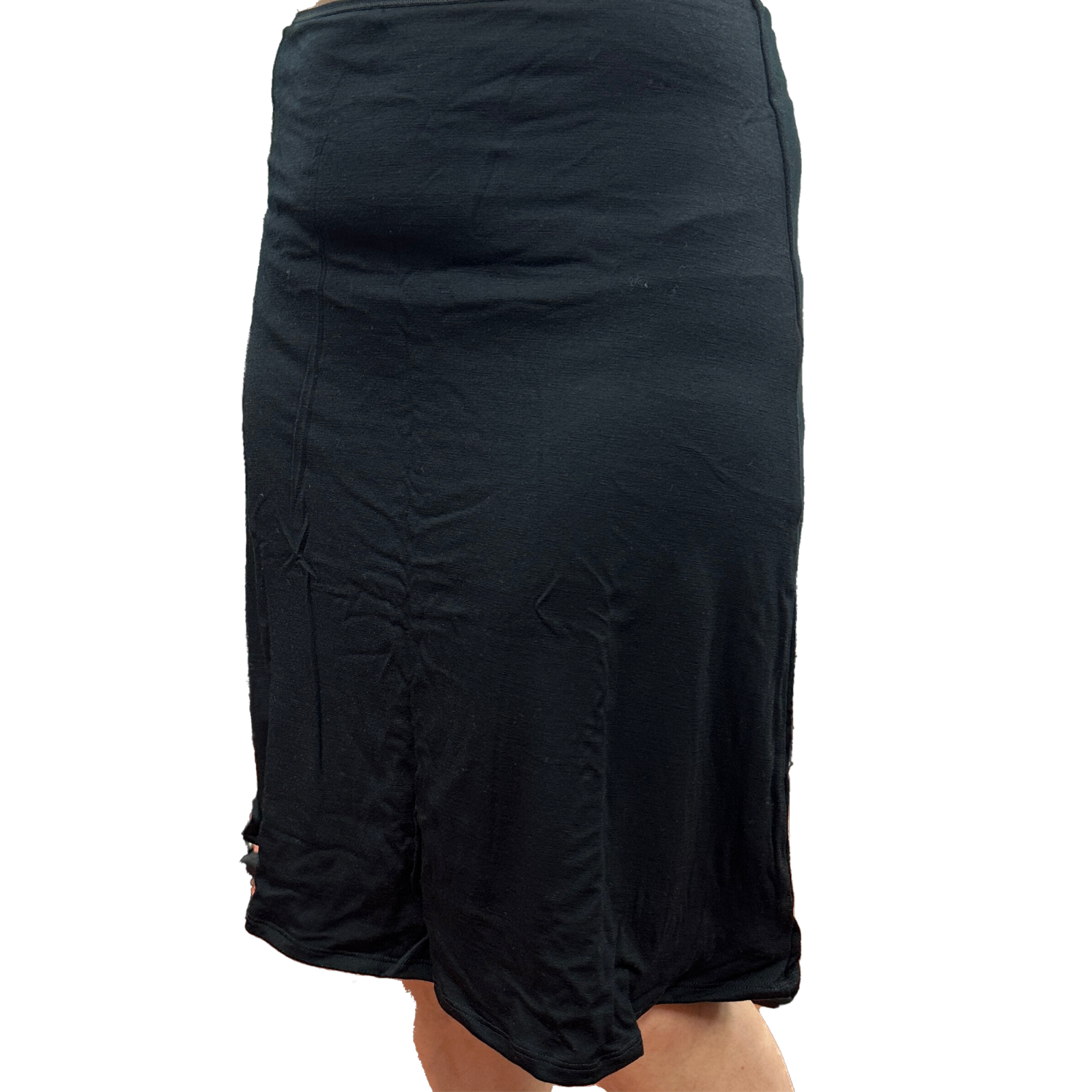 Merino Skins Essential A-Line Slip Under Skirt Thermal Wool Underwear - Black-0